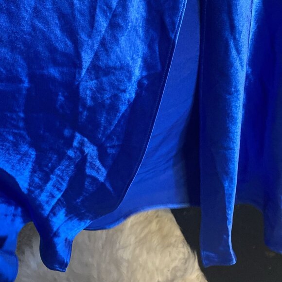 Topshop cobalt satin ruffle back party dress - Picture 9 of 10